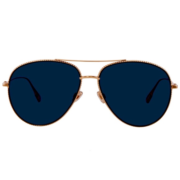 DIOR DARK BLUE / GOLD AVIATOR SUNGLASSES - Picture 1 of 8